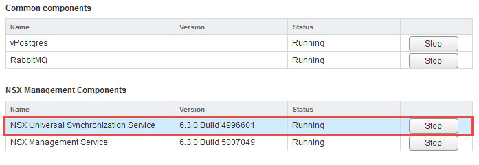 05 NSX Manager UnivSyncSvc