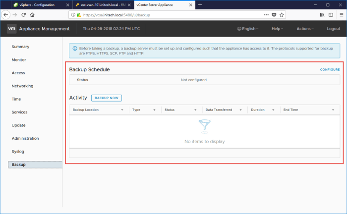 22 - Backup Schedule