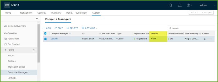 Upgrade Complete - NSX Manager